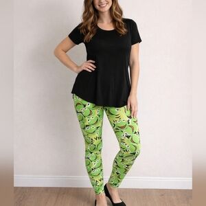 LuLaRoe One Size Kermit the Frog Leggings‎ - Muppets Disney Print